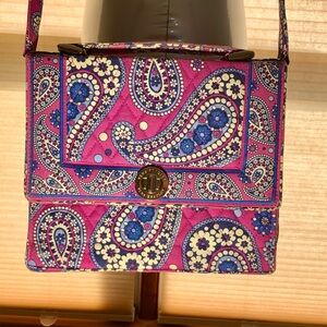 Vera Bradley Messenger Bag Purse Detachable Shoulder Strap Good Pre-owned